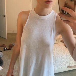 Free People We The Free High Neck White Tank